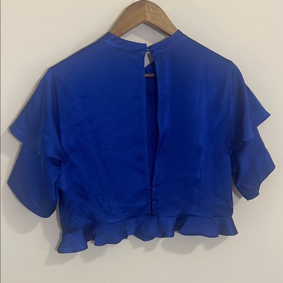 ASOS Blue Cropped Blouse, Size 16 - Picture 4 of 9